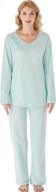 soft and comfortable 100% cotton women's pajama set - lightweight and long-sleeved sleepwear set for lounge-wear logo