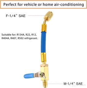 img 2 attached to 🧊 Refrigeration Charging Hose Set with Ball Valve, Maintenance Kit for AC HVAC Systems - R134A R410A R22 R12, Air Condition Refrigeration Manifold Gauge Set, 3 Pcs Color Coded Hoses (7" Long)