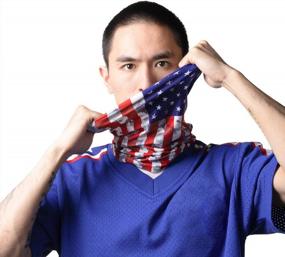 img 4 attached to Show Your Patriotism In Comfort With Our Soft, Reusable American Flag Neck Gaiter