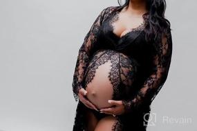 img 8 attached to Show Off Your Baby Bump In Style With ZIUMUDY Maternity Lace Maxi Dress For Photography