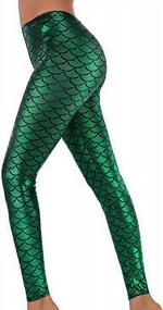 img 3 attached to Shine This Halloween With Alaroo'S Fish Scale Mermaid Leggings In S-4XL – Perfect For Women'S Pants!