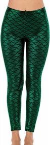 img 2 attached to Shine This Halloween With Alaroo'S Fish Scale Mermaid Leggings In S-4XL – Perfect For Women'S Pants!