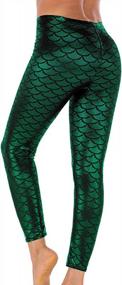 img 1 attached to Shine This Halloween With Alaroo'S Fish Scale Mermaid Leggings In S-4XL – Perfect For Women'S Pants!