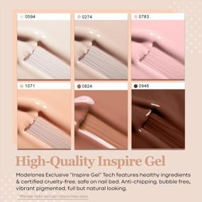 img 2 attached to Modelones Gel Nail Polish Set - 6 Colors Nude Pink Skin Tones Gel Polish Starter Kit All Seasons Neutral Brown Soak Off Nail Polish Kit Nail Lamp Manicure Nail Art DIY Salon Home Holiday Gift For Girl