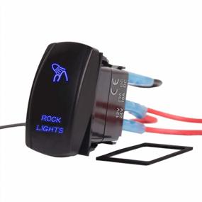 img 4 attached to Blue Rocker Toggle Button For UTV, ATV, Polaris RS1 Ranger RZR, Can-Am X3 Spyder, F150 Truck, And Jeep - Xislet 5-Pin Rock Lights Switch For Improved SEO