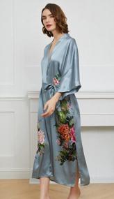 img 1 attached to Stylish and Luxurious: Ledamon Women's 100% Silk Kimono Long Robe in Classic Colors and Prints
