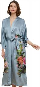 img 4 attached to Stylish and Luxurious: Ledamon Women's 100% Silk Kimono Long Robe in Classic Colors and Prints