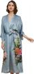 stylish and luxurious: ledamon women's 100% silk kimono long robe in classic colors and prints logo