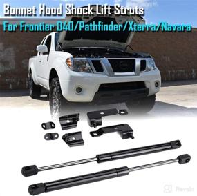 img 4 attached to 🚘 2-Piece Front Bonnet Hood Shock Lift Struts Bar Support Arm Gas Spring Set for Nissan Frontier/Navara D40/Pathfinder/Xterra 2004-2018