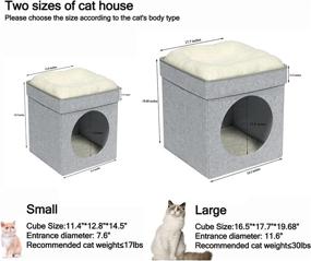 img 1 attached to Versatile B FSOBEIIALEO Cat House Cube: Foldable Ottoman with Removable Bed, Perfect for Indoor Cats and Small Dogs