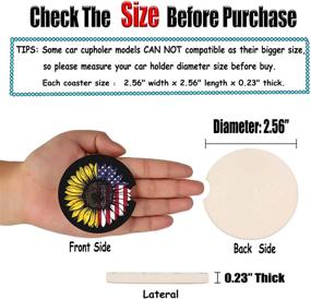 img 1 attached to Absorbent Ceramic Car Coasters - 2 Pack Of 2.56" Auto Cup Holder Coasters To Keep Your Car Clean And Dry. Easily Removable And Ideal For SEO.