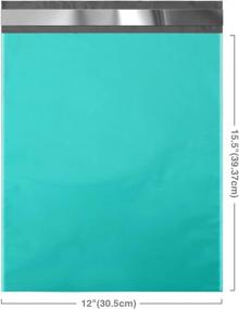 img 1 attached to Fuxury 12X15.5 100Pc Teal Poly Mailers For Clothing/ T-Shirt/ Shirt, Mailing & Shipping Self Sealing Envelopes Boutique Custom Bags, Enhanced Durability Multipurpose Items Safe Protected