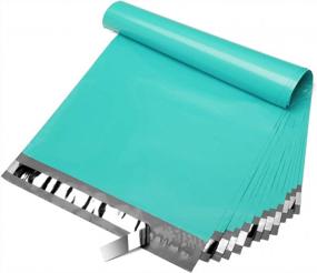 img 4 attached to Fuxury 12X15.5 100Pc Teal Poly Mailers For Clothing/ T-Shirt/ Shirt, Mailing & Shipping Self Sealing Envelopes Boutique Custom Bags, Enhanced Durability Multipurpose Items Safe Protected