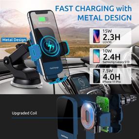 img 3 attached to 📱 CHGeek 15W Qi Wireless Car Charger Phone Mount - Fast Charging Auto Clamping, Windshield Air Vent Phone Holder for iPhone 13, 12 Mini, Pro Max, 11, Xs, Samsung Galaxy S22+, S21, S10+, Note 20, and More