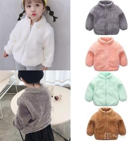 img 3 attached to 🧥 Warm Hooded Outwear Cardigan for Toddler Kids - Winter Fleece Coat with Ears, Faux Fur Jacket for Baby Girls and Boys - Fall/Winter Outfits