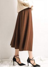 img 1 attached to Winter Reversible Knitted Midi Skirt With Stretchy Waistband For Women - A-Line Pleated Design