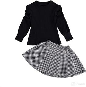 img 4 attached to DuAnyozu Toddler Outfits Knitted Sweater Apparel & Accessories Baby Girls in Clothing