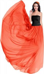 img 3 attached to Womens Pleated Chiffon Maxi Skirt - Full/Ankle Length, Elastic Waist, Retro Style