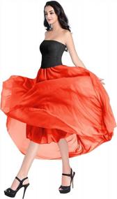 img 2 attached to Womens Pleated Chiffon Maxi Skirt - Full/Ankle Length, Elastic Waist, Retro Style