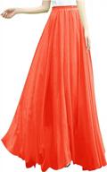 женская плиссированная шифоновая макси-юбка - полная длина/длина до щиколотки, эластичная талия, ретро-стиль логотип