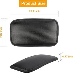 img 2 attached to 🚗 Universal Waterproof Car Armrest Seat Box Cover - Amiss Center Console Pad, Carbon Fiber PU Leather Auto Armrest Cover Protector for Most Vehicle, SUV, Truck, Car Interior Accessories (Black)