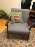 img 1 attached to Mid-Century Modern Accent Chair With Wooden Arms, Tufted Upholstered Back, And Deep Seat (24.4" X 18.3") By JIASTING review by Matt Tito