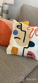 img 6 attached to Merrycolor Boho Abstract Tufted Pillow Covers - Современный стиль середины века для декора кровати, дивана и гостиной - Красочный и привлекательный дизайн - Размер 18X18 - 1PC