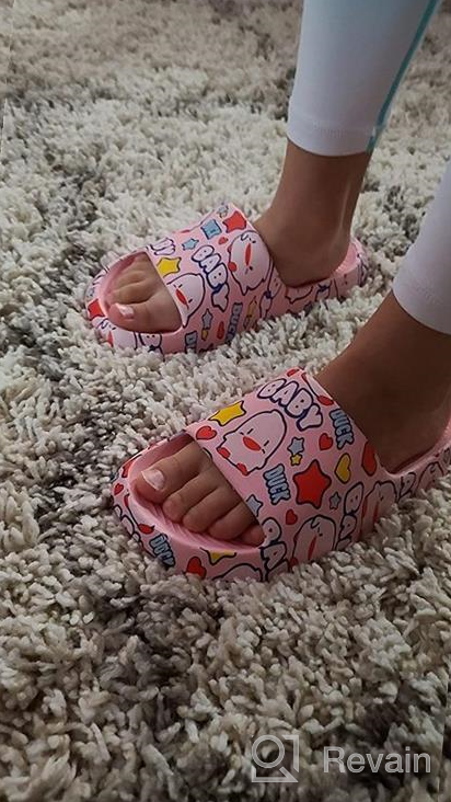 img 1 attached to 🚿 Comfortable Unisex Shower Slippers: Quick Drying, Cushioned, Non-Slip Indoor & Outdoor Shoes for Boys and Girls review by Shane Hartford