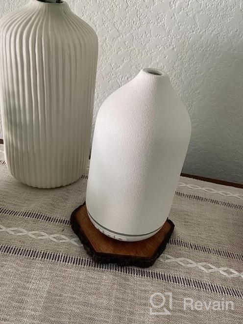 img 1 attached to SALKING Stone Ceramic Diffuser: Ultrasonic Aromatherapy With Adjustable Mist Mode Timers - Perfect For Homes, Offices, And Bedrooms (Black) review by Melissa Welter