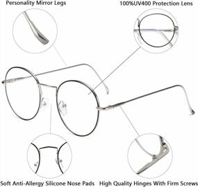 img 2 attached to Stylish Metal Circle Women'S Eyeglasses With Blue Light Blocking Technology