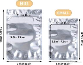 img 1 attached to 🔒 100 Count Resealable Mylar Bags for Food Storage, 5.9'' x 8.7'' Smell Proof Ziplock Bags - Aluminum Foil Packaging Pouches for Cookies, Nuts, Tea, Candy - 6.3 Mil Thickness