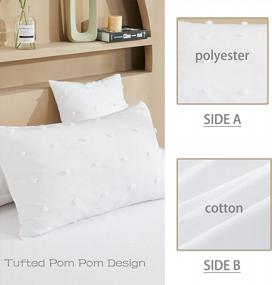 img 1 attached to Full Size White Cotton Sheets Set - 600 TC Soft Luxury Pom Pom Designer Bed Sheets With Breathable Tufted Bedding, Cottage French Style Deep Pocket Sheet 4 Pcs.