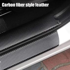 img 2 attached to 🚙 XITER Carbon Fiber Leather Car Door Sill Scuff Plate Guard for Jeep Cherokee 2014-2021 - Set of 4PCS (Sliver) - High-Quality Autoparts Accessories