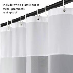 img 2 attached to Waterproof White Shower Curtain With Mesh Window And Weighted Bottom Hem By UFRIDAY - Machine Washable, 72 X 72 Inches Ideal For Bathrooms