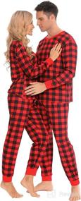 img 2 attached to 🎄 SWOMOG Family Matching Pajama Sets/Onesie Christmas PJ's Holiday Nightwear with Long Pants/Button Jumpsuit Sleepwear