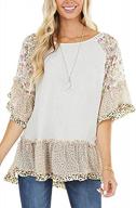 women's floral ruffle shirt tops - casuress 3/4 sleeve batwing blouse pullover logo