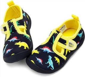 img 4 attached to Nerteo Cute Aquatic Water Shoes для мальчиков и девочек - идеально подходит для пляжа, плавания, бассейна, аквапарка и малышей / маленьких детей