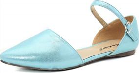 img 3 attached to Pointed Toe D'Orsay Ballet Flat With Ankle Strap In Multiple Colors For Women By Breckelle'S