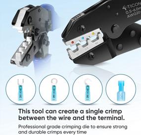 img 2 attached to Ratcheting Wire Crimper With Heat Shrink Connectors - TICONN Crimping Pliers For Professional Results - Ratchet Terminal Tool - Reliable Wire Crimping Tool (30J, Blue)