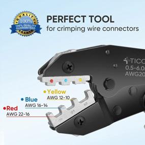 img 3 attached to Ratcheting Wire Crimper With Heat Shrink Connectors - TICONN Crimping Pliers For Professional Results - Ratchet Terminal Tool - Reliable Wire Crimping Tool (30J, Blue)