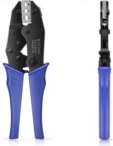 img 4 attached to Ratcheting Wire Crimper With Heat Shrink Connectors - TICONN Crimping Pliers For Professional Results - Ratchet Terminal Tool - Reliable Wire Crimping Tool (30J, Blue)
