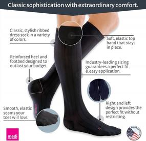 img 3 attached to Classic Black Closed Toe Calf High Compression Socks For Men By Mediven - 15-20 MmHg, Size III, Standard Fit