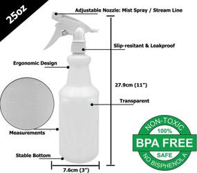 img 3 attached to 🌬️ EZPRO USA 24 Oz Heavy Duty Plastic Spray Bottles: All-Purpose, Leak-Proof, Pet-Friendly, Adjustable Nozzle, 360° Upside Down, White - 4 Pack