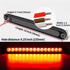 img 3 attached to 💦 Waterproof Smoked 10" LED Trailer Identification Light 2-Pack - Heavy Duty Truck Rear Marker Light, Brake Bar Strip for Boats, Pickup - 9 to 30V