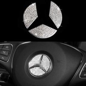 img 4 attached to 🚗✨ Dazzle Your Ride: Glam Steering Wheel Logo Caps for Mercedes Benz - DIY Diamond Crystal Emblem Accessories to Embellish Your Interior, Perfect for Women - W205 W212 W213 C117 C E S CLA GLA GLK Class (49mm)