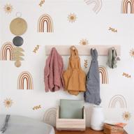 🌈 qucheng boho wall stickers: whimsical removable decals for girls bedroom and nursery decor - 6 sheets logo