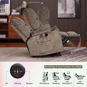 img 1 attached to Comfort Reclining Chair For Seniors With Electric Massage, Heated Vibrations, Side Pockets, Cup Holders, USB Ports, Remote Control, Fabric Living Room Recliner Bed (Brown A)