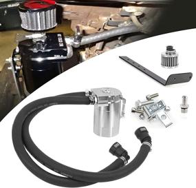 img 4 attached to 🔍 RULLINE Oil Catch Can Kit - High-quality Oil Separator Reservoir Tank Engine Polish Baffled with Breather Filter - Compatible with 2011-2019 Ford F150 2.7EB, 3.5EB, 5.0 - Passenger Side - Silver 400ml