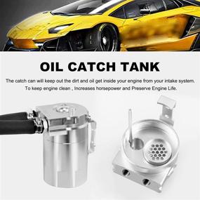 img 1 attached to 🔍 RULLINE Oil Catch Can Kit - High-quality Oil Separator Reservoir Tank Engine Polish Baffled with Breather Filter - Compatible with 2011-2019 Ford F150 2.7EB, 3.5EB, 5.0 - Passenger Side - Silver 400ml