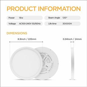 img 2 attached to TALOYA Flush Mount Ceiling Light LED For Hallway,18W 8.9 Inch, Slim Surface Mount Ceiling Light Fixture For Pantry Kitchen Utility Laundry Entryway Corridor (Warm White 3000K)